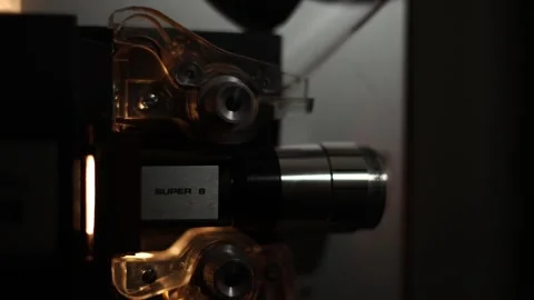 Vintage Super 8MM Projector In Action As Film Plays Stock Footage 337143552