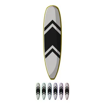 Vintage surfboard beach cartoon vector graphic Stock Illustration