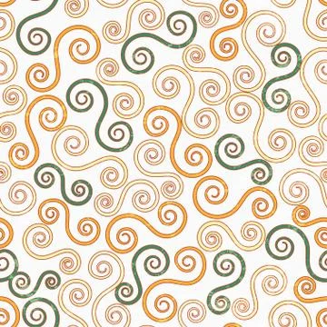 Vintage swirls seamless pattern with grunge effect Stock Illustration