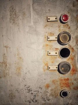 Vintage switch control panel with many buttons Stock Photos