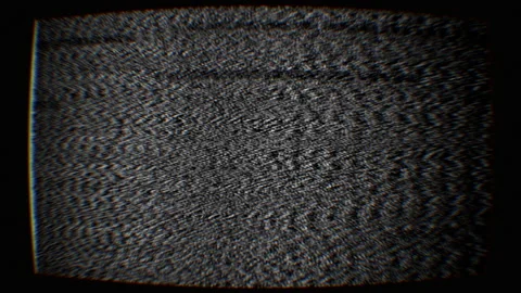 Vintage switch on, turn off television. Analog Static Noise texture Stock Footage
