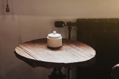 Vintage table in a cafe Stock Photos