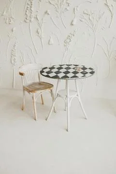 Vintage table in cafe Stock Photos
