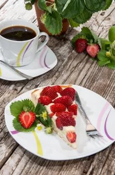 Vintage table with cake Stock Photos