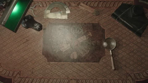 Vintage Table where antiquarians work Stock-Footage 259604657