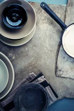 Vintage tableware Stock Photos