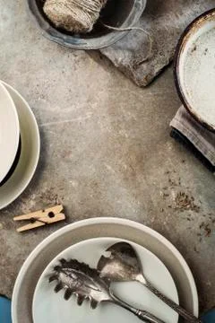 Vintage tableware Stock Photos