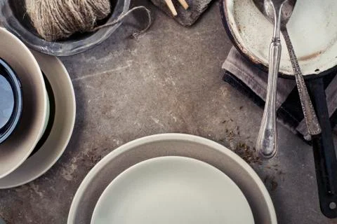 Vintage tableware Stock Photos