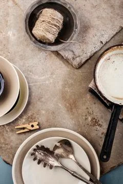 Vintage tableware Stock Photos