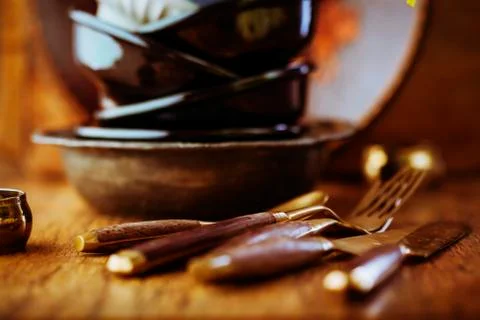 Vintage tableware Stock Photos