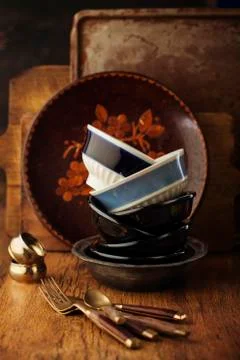 Vintage tableware Stock Photos