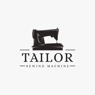 Vintage Tailor Sewing Machine logo Stock Illustration