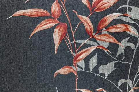 Vintage tapestry wall background texture with floral ornament Stock Photos