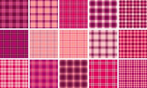 Vintage tartan plaid pattern set with seamless repeat. Ideal vector backgro.. Stock Illustration