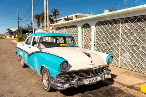 Vintage taxi, cuba Stock Photos
