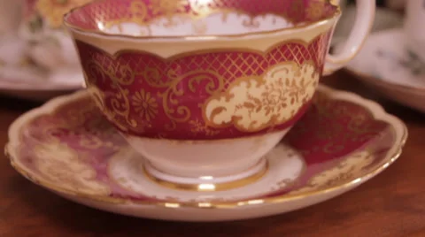 Vintage tea cup 库存影片 39842521