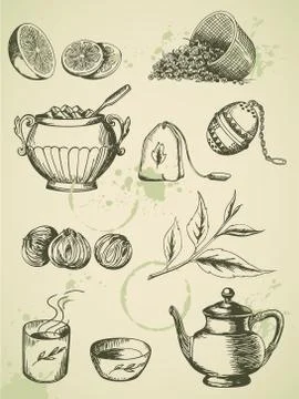 Vintage tea Stock Illustration
