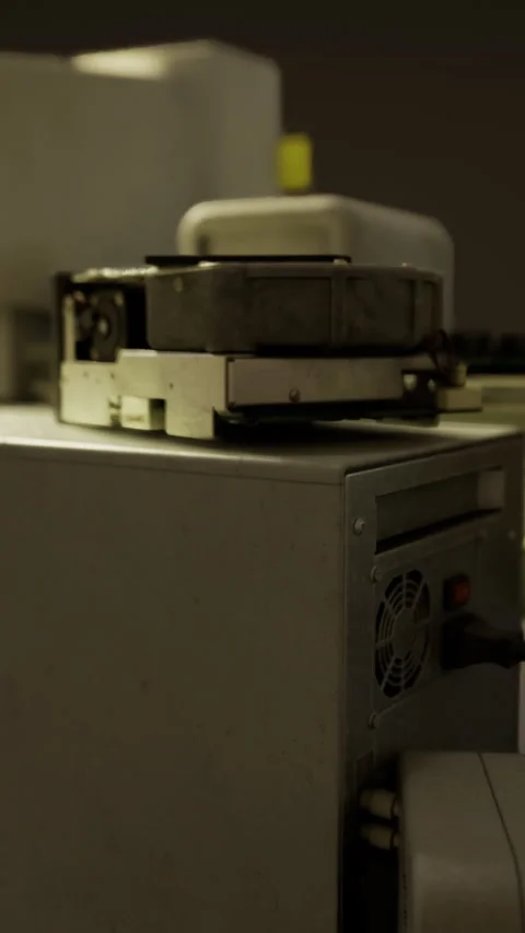 Vintage technology collection in a dimly lit creative workspace Stock Footage 324497537