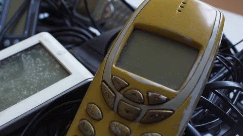 Vintage technology outdated devices Stock Footage 117662235