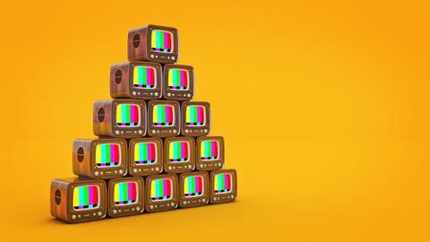 Vintage television concept. 3D Rendering Stock Illustration