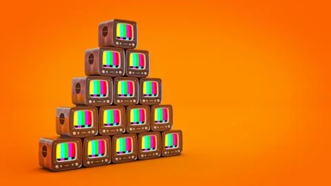 Vintage television concept. 3D Rendering Stock Illustration