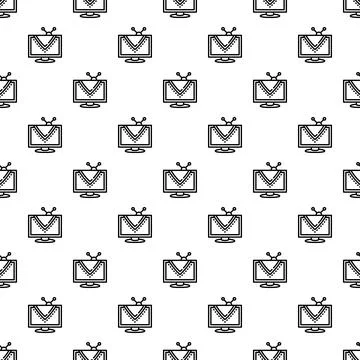 Vintage television pattern creating retro media background Stock Illustration