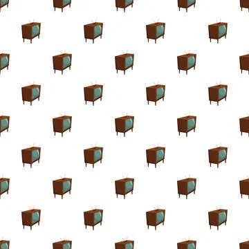 Vintage television pattern creating retro broadcast background Stock Illustration