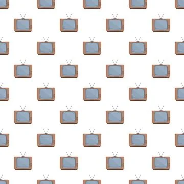 Vintage television pattern creating retro media background Illustrazione stock