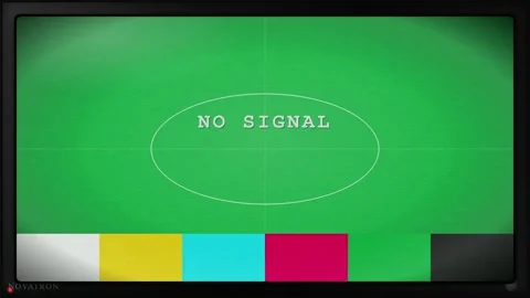 Vintage Television Screen Glitch with Static Noise and Green No Signal Test 库存影片 345756476