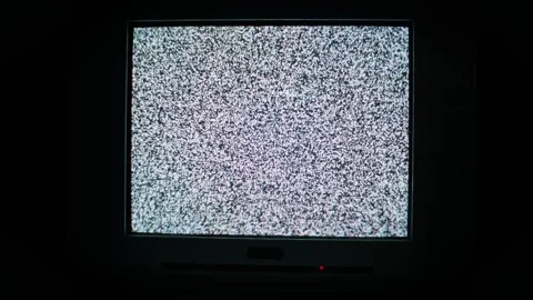 Vintage Television Set with Flickering Static Screen Effect Video stock 307638680