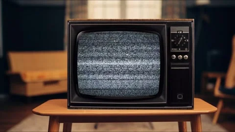 Vintage Television Set Green Screen Video Overlay Stock Footage 344726587