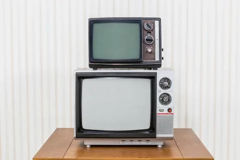 Vintage Television Stack Stock Photos