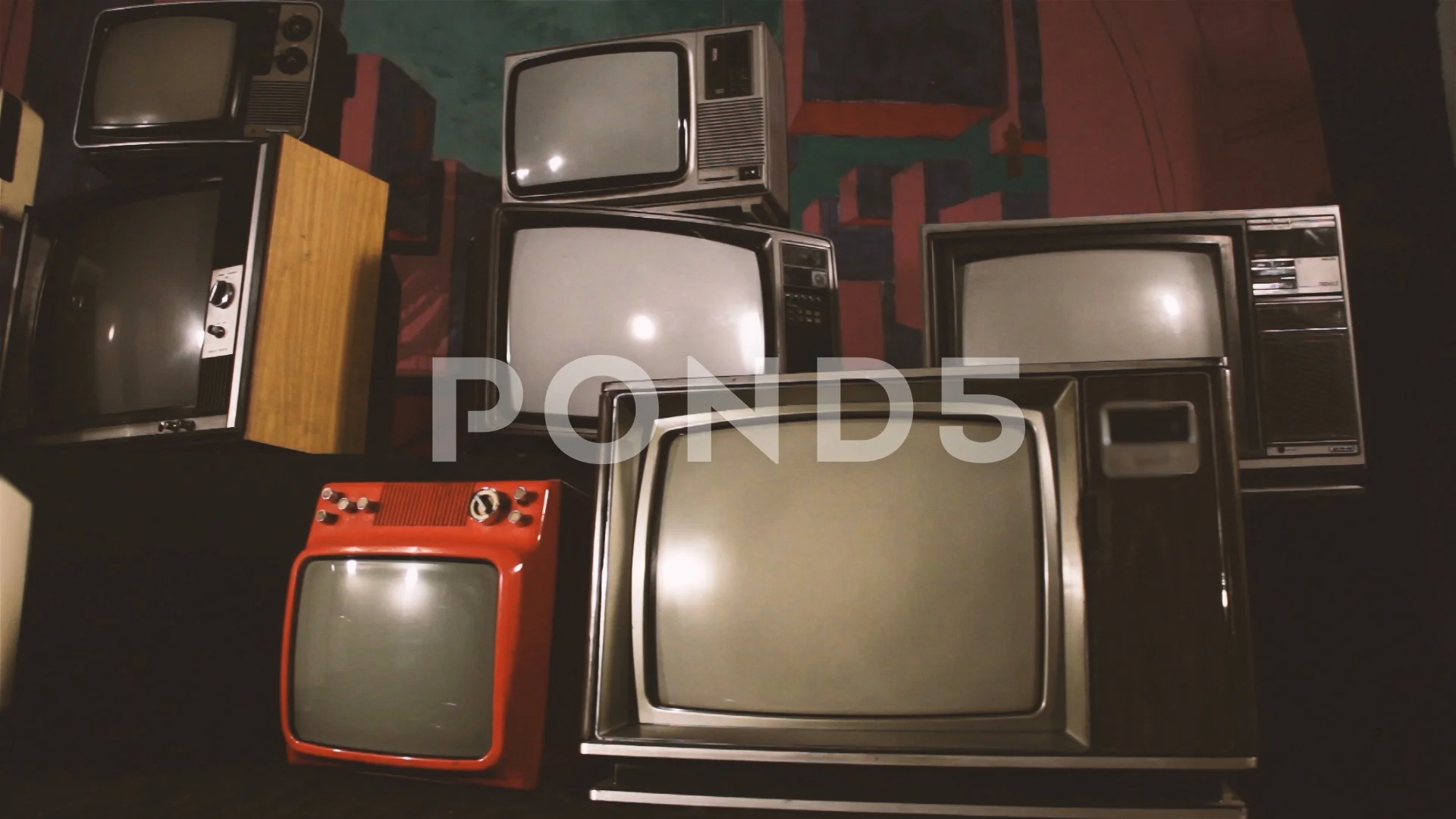 Vintage Television Turning On Green Scre Stock Video Pond5