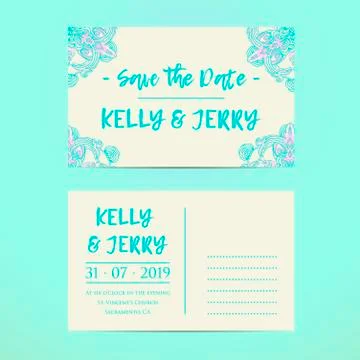Vintage template design layout for Wedding invitation. Stock Illustration