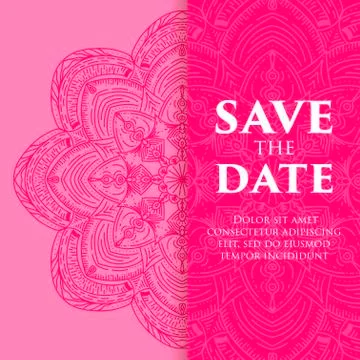 Vintage template design layout for Wedding invitation. Illustrazione stock