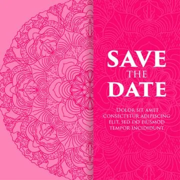 Vintage template design layout for Wedding invitation. Stock Illustration