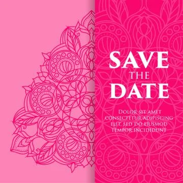 Vintage template design layout for Wedding invitation. Stock Illustration