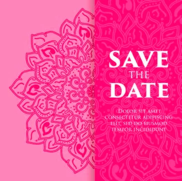 Vintage template design layout for Wedding invitation. Stock Illustration