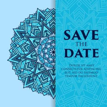 Vintage template design layout for Wedding invitation Stock Illustration