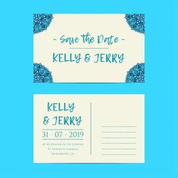 Vintage template design layout for Wedding invitation. Stock Illustration