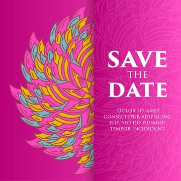 Vintage template design layout for Wedding invitation. Stock Illustration