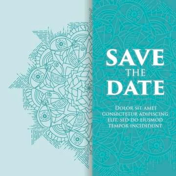 Vintage template design layout for Wedding invitation. Stock Illustration