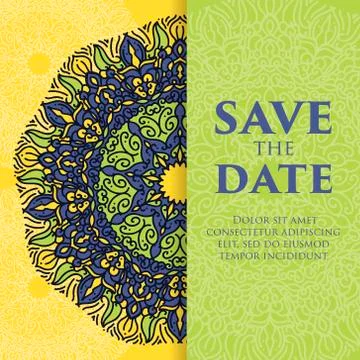 Vintage template design layout for Wedding invitation. Wedding invitation, th Stock Illustration