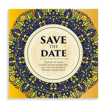 Vintage template design layout for Wedding invitation. Wedding invitation, th Stock Illustration