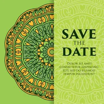 Vintage template design layout for Wedding invitation. Wedding invitation, th Stock Illustration