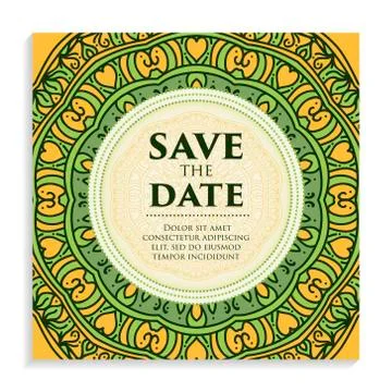 Vintage template design layout for Wedding invitation. Wedding invitation, th Stock Illustration