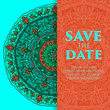 Vintage template design layout for Wedding invitation. Wedding invitation, th Stock Illustration