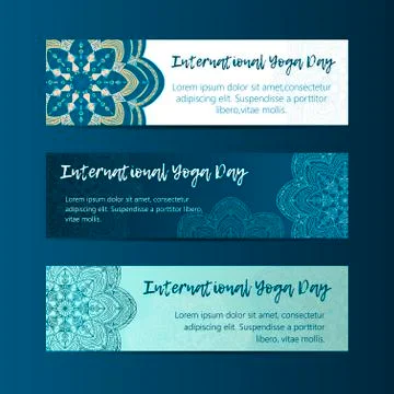 Vintage template design vector illustration of international yoga day Stock Illustration