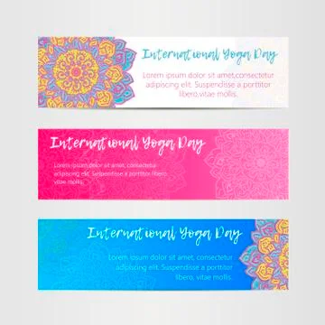 Vintage template design vector illustration of international yoga day Stock Illustration
