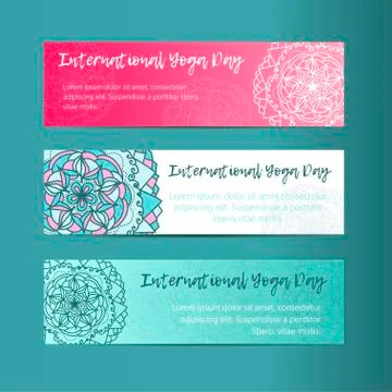 Vintage template design vector illustration of international yoga day Stock Illustration